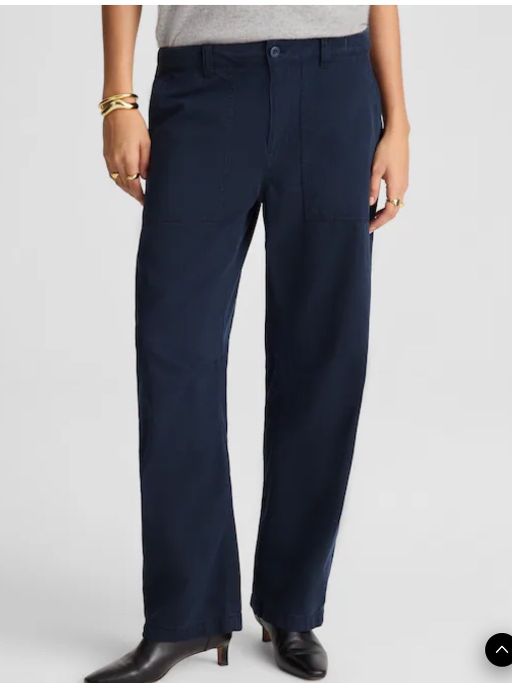 Madewell Navy Darted Barrel leg Pants